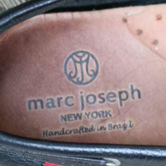 Marc Joseph New York Black Tumbled Leather Classic Driving Mocs Loafers Sz 10 - Picture 9 of 11